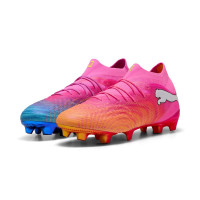 PUMA Future 9 Ultimate Gazon Naturel Chaussures de Foot (FG) Rose Vif Bleu Jaune