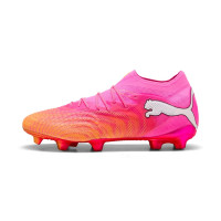 PUMA Future 9 Ultimate Gazon Naturel Chaussures de Foot (FG) Rose Vif Bleu Jaune
