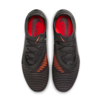 Nike Phantom 6 Low LV8 Elite Gazon Naturel Chaussures de Foot (FG) Gris Foncé Orange Multicolore