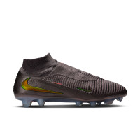 Nike Phantom 6 High LV8 Elite Gazon Naturel Chaussures de Foot (FG) Gris Foncé Orange Multicolore