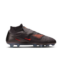 Nike Phantom 6 High LV8 Elite Gazon Naturel Chaussures de Foot (FG) Gris Foncé Orange Multicolore