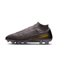 Nike Phantom 6 High LV8 Elite Gazon Naturel Chaussures de Foot (FG) Gris Foncé Orange Multicolore