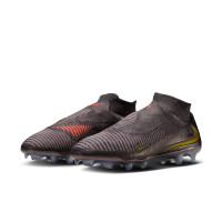 Nike Phantom 6 High LV8 Elite Gazon Naturel Chaussures de Foot (FG) Gris Foncé Orange Multicolore