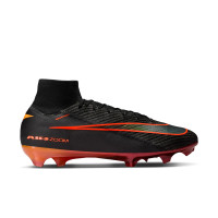 Nike Zoom Mercurial Superfly 10 LV8 Elite Gazon Naturel Chaussures de Foot (FG) Noir Orange Multicolore