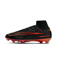 Nike Zoom Mercurial Superfly 10 LV8 Elite Gazon Naturel Chaussures de Foot (FG) Noir Orange Multicolore