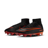 Nike Zoom Mercurial Superfly 10 LV8 Elite Gazon Naturel Chaussures de Foot (FG) Noir Orange Multicolore