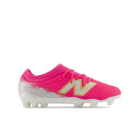New Balance Furon V8 Team Gras Voetbalschoenen (FG) Kids Felroze Wit Goud