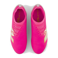 New Balance Furon V8 Pro Gras Voetbalschoenen (FG) Felroze Wit Goud