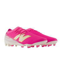 New Balance Furon V8 Team Gras Voetbalschoenen (FG) Felroze Wit Goud