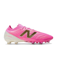 New Balance Tekela V5 Elite Low Gras Voetbalschoenen (FG) Felroze Wit Goud