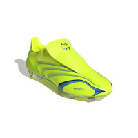 adidas F50 Tunit Elite Gazon Naturel Chaussures de Foot (FG) Lucid Lemon Bleu
