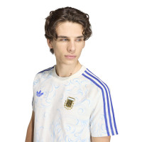 adidas Argentinië Originals All Over Print T-Shirt Gebroken Wit Blauw Lichtblauw