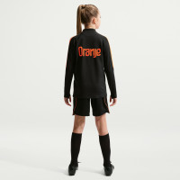 Pull en Haut d'Entraînement Nike Netherlands Strike 1/4-Zip 2026-2028 pour Enfants, noir et orange