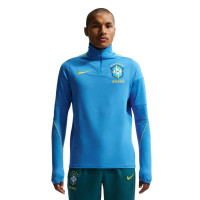 Pull en Haut d'Entraînement Nike Brazil Strike 1/4-Zip 2026-2028 Bleu Jaune