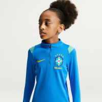 Nike Brazilië Academy Pro Trainingstrui 1/4-Zip 2026-2028 Kids Blauw Geel Lichtgroen