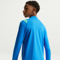 Nike Brazilië Academy Pro Trainingstrui 1/4-Zip 2026-2028 Kids Blauw Geel Lichtgroen