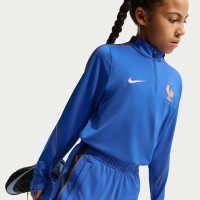 Haut d'entraînement Nike France Strike 1/4-Zip 2026-2028 pour Enfants, bleu foncé, bronze