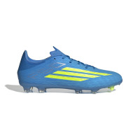 adidas F50 League Gras / Kunstgras Voetbalschoenen (MG) Blauw Neongeel