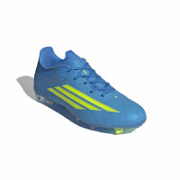 adidas F50 League Gras / Kunstgras Voetbalschoenen (MG) Blauw Neongeel