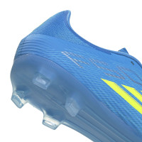 adidas F50 League Gras / Kunstgras Voetbalschoenen (MG) Blauw Neongeel
