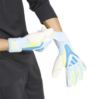 adidas Predator Pro Strap Gants de Gardien de But Bleu Bleu Clair Néon Jaune