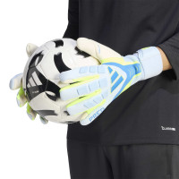adidas Predator Pro Strap Gants de Gardien de But Bleu Bleu Clair Néon Jaune