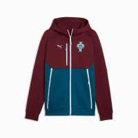 PUMA Portugal Pumatech Trainingsjack Hooded 2026-2028 Bordeauxrood Blauwgroen Wit