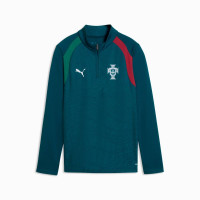 PUMA Portugal Haut d'Entraînement 1/4 Zip 2026-2028 Enfants Bleu-Vert Blanc