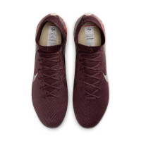 Nike Zoom Mercurial Superfly 10 Elite Gras Voetbalschoenen (FG) Bordeauxrood Zilver Oranje