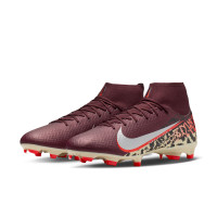 Nike Zoom Mercurial Superfly 10 Academy Gras / Kunstgras Voetbalschoenen (MG) Bordeauxrood Zilver Oranje