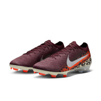 Nike Zoom Mercurial Vapor 16 Elite Gras Voetbalschoenen (FG) Bordeauxrood Zilver Oranje