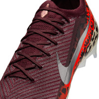 Nike Zoom Mercurial Vapor 16 Elite Gras Voetbalschoenen (FG) Bordeauxrood Zilver Oranje