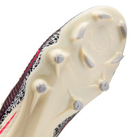 Nike Phantom 6 High Academy Gazon Naturel Artificiel Chaussures de Foot (MG) Blanc Cassé Bordeaux Rouge