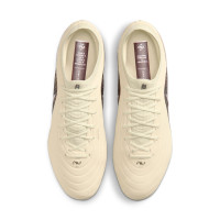 Nike Tiempo Maestro Elite Gazon Naturel Chaussures de Foot (FG) Blanc Cassé Bordeaux Argenté