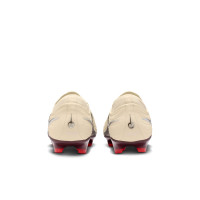 Nike Tiempo Maestro Elite Gazon Naturel Chaussures de Foot (FG) Blanc Cassé Bordeaux Argenté