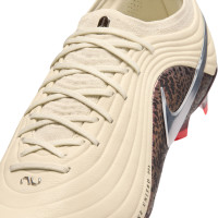 Nike Tiempo Maestro Elite Gazon Naturel Chaussures de Foot (FG) Blanc Cassé Bordeaux Argenté