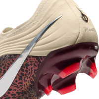 Nike Tiempo Maestro Elite Gazon Naturel Chaussures de Foot (FG) Blanc Cassé Bordeaux Argenté