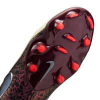 Nike Tiempo Maestro Elite Gazon Naturel Chaussures de Foot (FG) Blanc Cassé Bordeaux Argenté