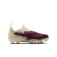 Nike Phantom 6 Low Academy Gazon Naturel Artificiel Chaussures de Foot (MG) Enfants Blanc Cassé Bordeaux Rouge