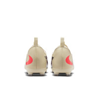 Nike Phantom 6 Low Academy Gazon Naturel Artificiel Chaussures de Foot (MG) Enfants Blanc Cassé Bordeaux Rouge