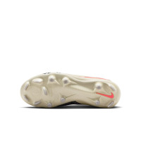 Nike Phantom 6 Low Academy Gazon Naturel Artificiel Chaussures de Foot (MG) Enfants Blanc Cassé Bordeaux Rouge