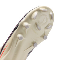 Nike Phantom 6 Low Academy Gazon Naturel Artificiel Chaussures de Foot (MG) Enfants Blanc Cassé Bordeaux Rouge