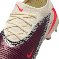 Nike Phantom 6 Low Pro Gazon Naturel Artificiel Chaussures de Foot (MG) Enfants Blanc Cassé Bordeaux Rouge