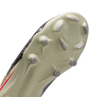 Nike Phantom 6 Low Pro Gazon Naturel Artificiel Chaussures de Foot (MG) Enfants Blanc Cassé Bordeaux Rouge