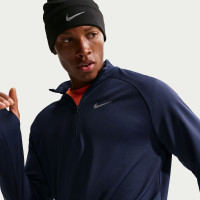 Haut d'entraînement Nike Miler UV 1/4-Zip bleu foncé argenté