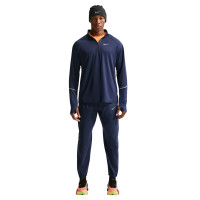 Haut d'entraînement Nike Miler UV 1/4-Zip bleu foncé argenté