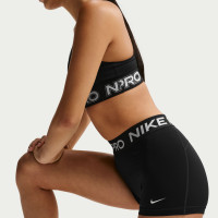 Short de sport Nike Pro 365 taille mi-haute (8 cm) pour femmes, noir et blanc