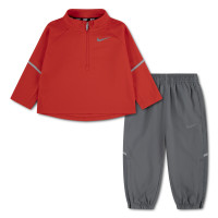 Nike Miler Trainingspak 1/4-Zip Kleuters Rood Donkergrijs Zilver