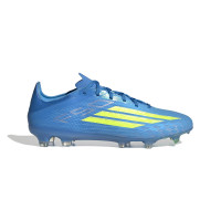 adidas F50 Pro Gazon Naturel Chaussures de Foot (FG) Bleu Néon Jaune