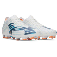 Under Armour Shadow Pro 4 Gazon Naturel Chaussures de Foot (FG) Blanc Bleu Foncé Bleu Azure Orange
